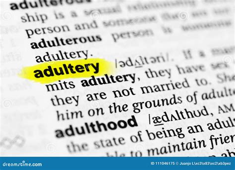 Highlighted English Word `adultery` And Its Definition In The