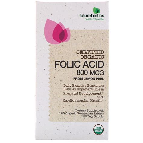 Futurebiotics Folic Acid From Lemon Peel 800 Mcg 120 Organic