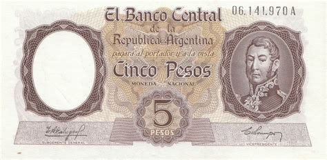 5 Pesos Argentina 1960 1962 275a Coins Of Germany