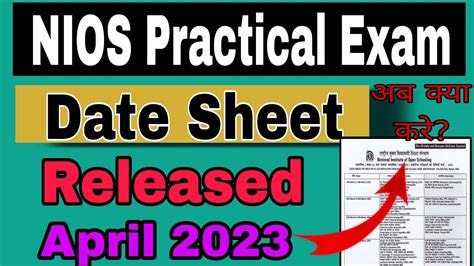 Nios Practical Date Sheet Nios April Practical Exam Date