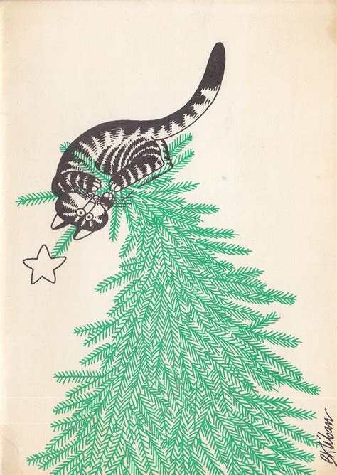Bernard Kliban Christmas Card Cute Cats Photos Cats Illustration