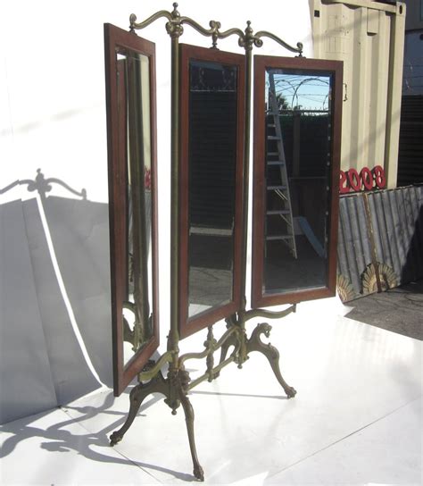 On the outside, a mirrored panel set into this piece's manufactured wood frame allows you to double check your look before finish your daily routine the free standing jewelry armoire with mirror and led lights is an attractive artwork. Gothic Iron and Oak Three Panel Standing Dressing Mirror ...