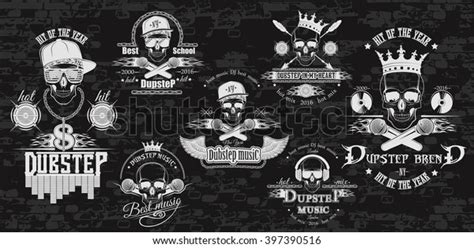 Vector Set Logos Dubstep Music Style เวกเตอร์สต็อก ปลอดค่าลิขสิทธิ์