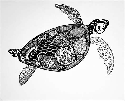 Finished Turtle R Zentangle