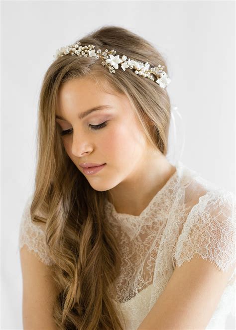 Cassia Delicate Floral Bridal Headband Tania Maras Bespoke