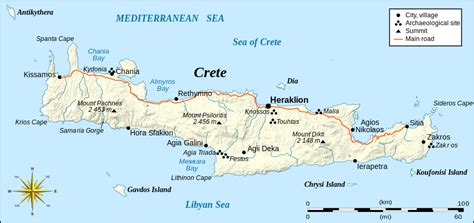 Meilleures Plages Cretes Carte Touristique Greece Travel Crete Map Images