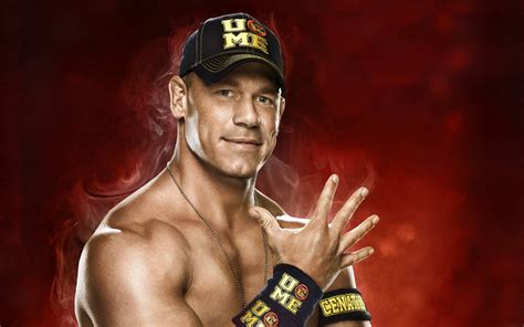 Download Wwe Wrestler John Cena In Red Wallpaper