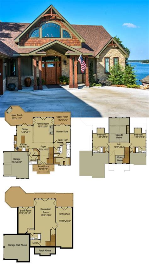 Rustic Mountain House Floor Plan With Walkout Basement Cottage House