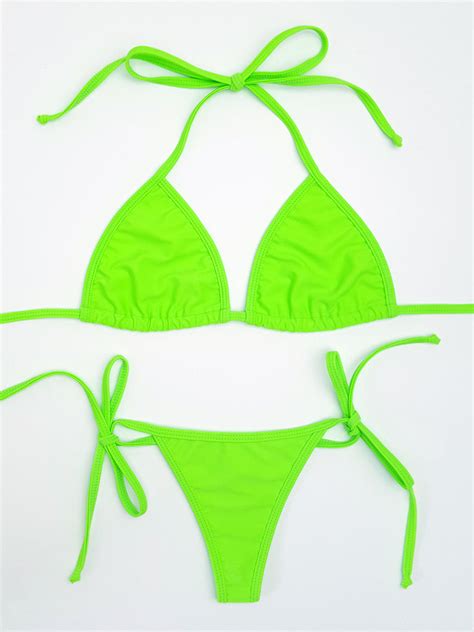 Neon Green Thong Bikini Hunni Bunni