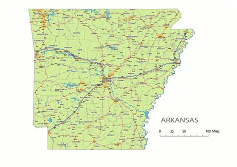 Preview Of Arkansas State Vector Road Map
