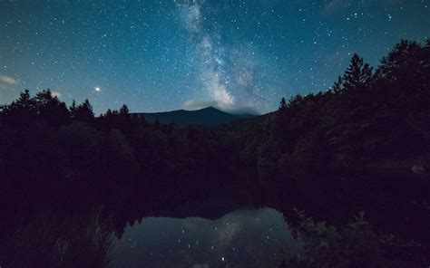 Starry Night Sky Reflection 5k Macbook Air Wallpaper Download