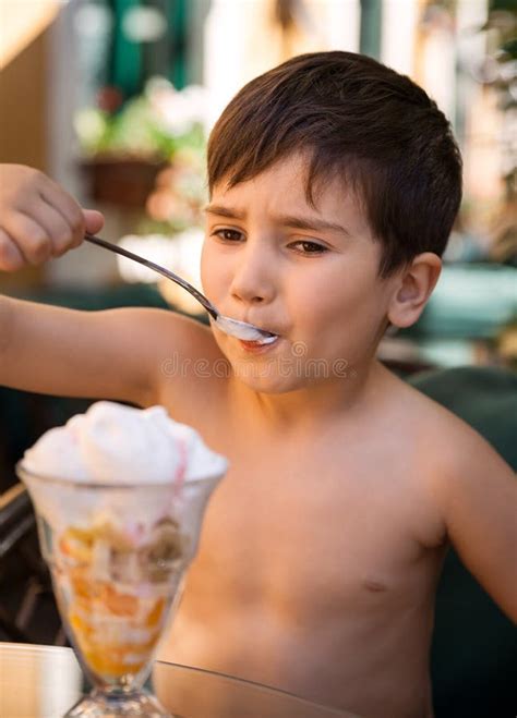Little Boy Eating Ice Cream Stock Photo Image Of People Beautiful