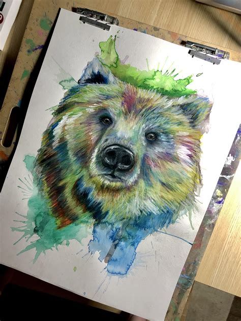 Michaelpocketlist I Drew A Grizzly Bear With Ink Pencils And Color
