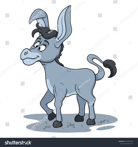 Animal Character Funny Donkey Cartoon Style Stock Vector Royalty Free