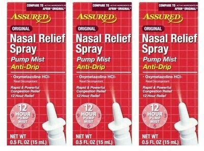 Packs Assured Nose Nasal Relief Spray Pump Mist Anti Drip Hr