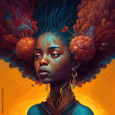 Gorgeous Afrofuturistic Black Queen Ai Generated Fantasy Image Of A Futuristic Nubian Goddess
