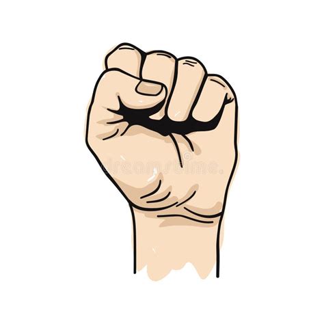Vector Illustration Of Clenched Fist Held High Stock Vector