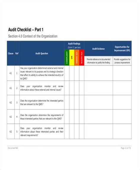 Internal Audit Checklist Template Fill Out Sign Onlin Vrogue Co