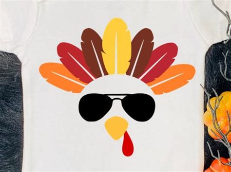 Turkey With Glasses Svg Turkey Face Svg For Cricut Iron On Etsy