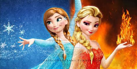Anna And Elsa Elsa Fire Power Anna Ice Power Elsa Frozen Disney
