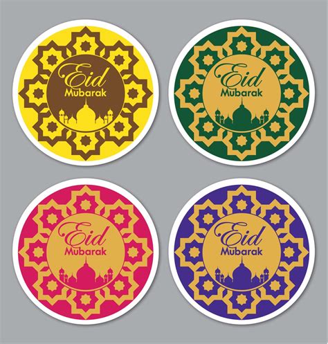 Eid Mubarak Ramadan Stickers Labels Gloss Matt 4 Colours Etsy