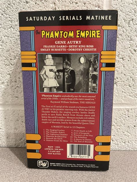 The Phantom Empire Sci Fi Western 12 Exciting Episodes Complete 2 Tape