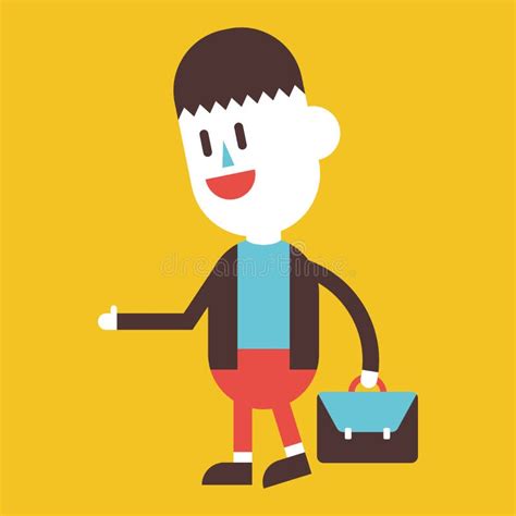 Character Illustration Design Businessman Going To Work Cartoon Stock