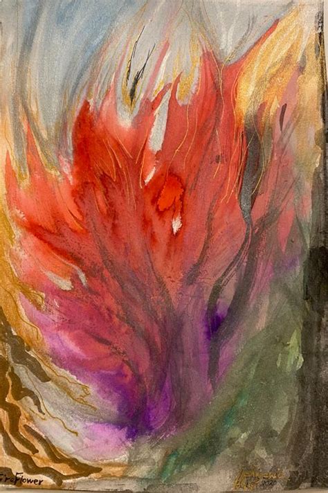 Fire Flower Iphigeniart Paintings And Prints Abstract Movement Artpal