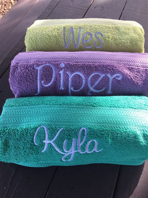 Personalized Bath Towel Embroidered Towel Monogrammed Bath Etsy
