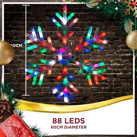 Christmas Lights 88 Led Snowflake Multicolour Hanging Decoration Indoor