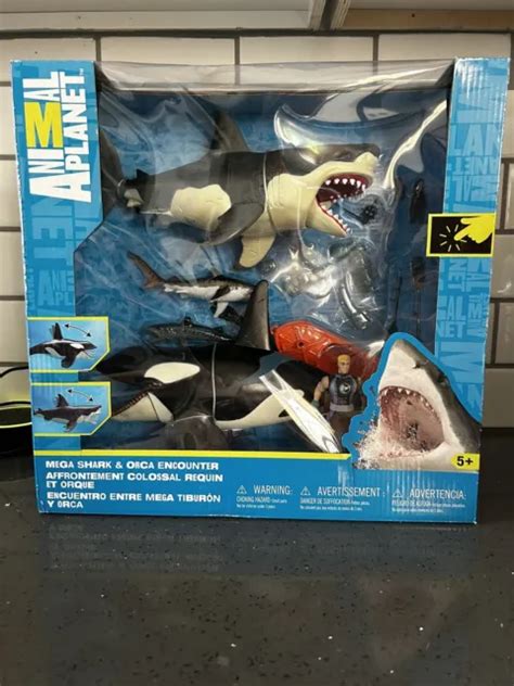 New Animal Planet Mega Shark And Orca Encounter Set Sealed Toy Nib Ages 5