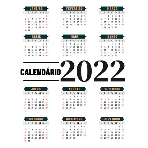 2022 Calendário Simples Preto 2022 Calendário Preto Imagem Png E