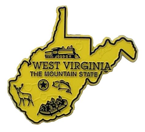 West Virginia The Mountain State Map Fridge Magnet
