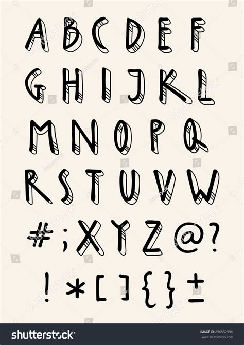 Two letters, a and i, also constitute words. Vector Handwriting Doodle Alphabet Artistic Hand Stock ...
