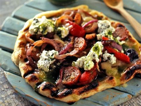 This feast has smoked adobo marinated brisket tortas, grilled red snapper with. Grilled Pizza with Hot Sausage, Grilled Peppers and Onions ...