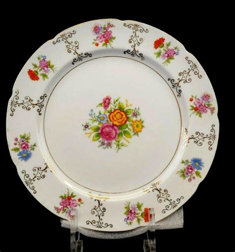 Vintage Chikaramachi Hand Painted China Dinner Plate Floral Design