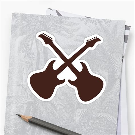 Crossed Guitars Sticker By Expandable Redbubble