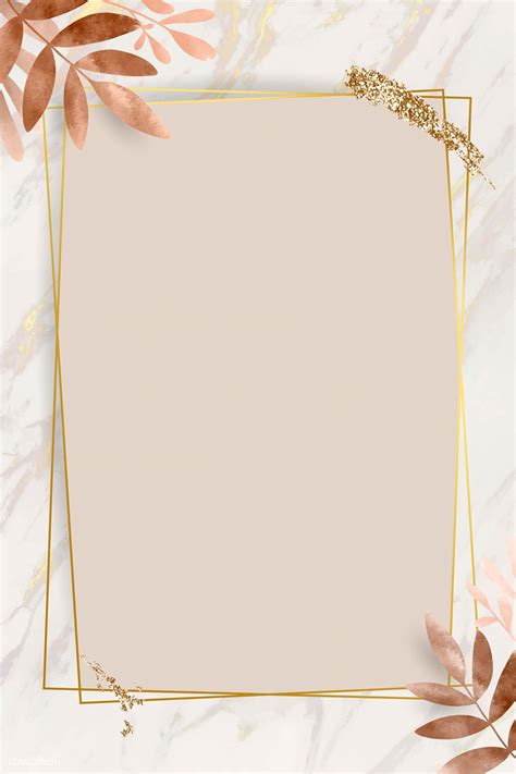 Leafy Golden Rectangle Frame Vector Premium Image By