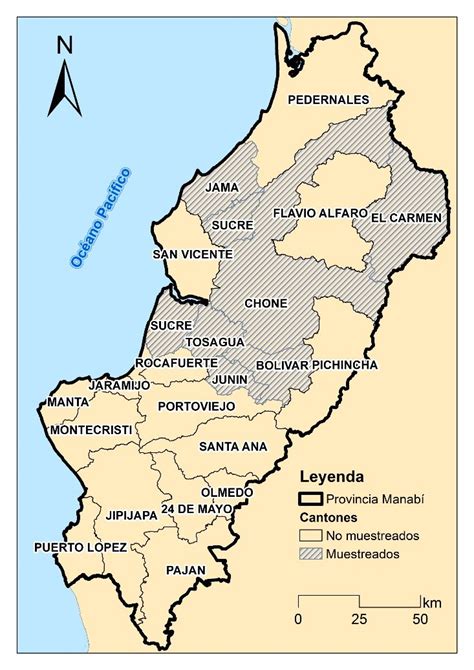 Mapa Del área De Estudio En La Provincia De Manabí Ecuador Download