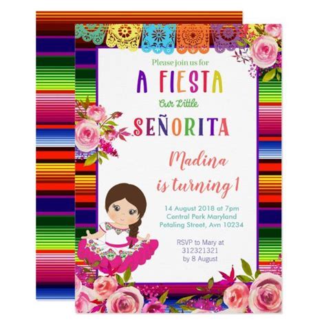 Floral Mexican Birthday Invitations Birthday Invitations