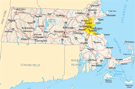 Massachusetts Map And Massachusetts Satellite Image
