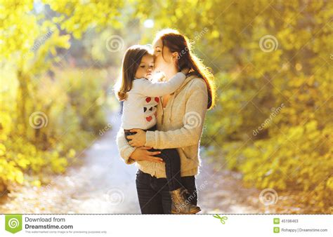 Beautiful Lifestyle Autumn Photo Mother And Child Walks Stock Image