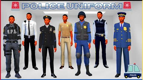 Uniform Police Lookbook Cc Links Part2 Sims 4 Youtube