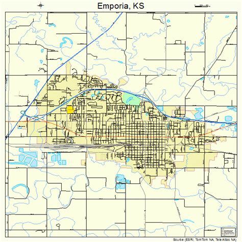 Emporia Kansas Street Map 2021275