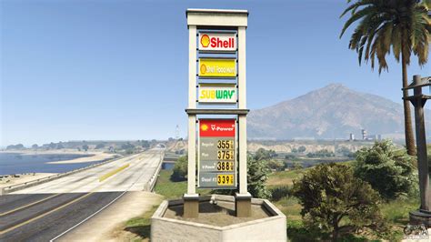 Shell Gas Station And Subway On Rest Area For Gta 5