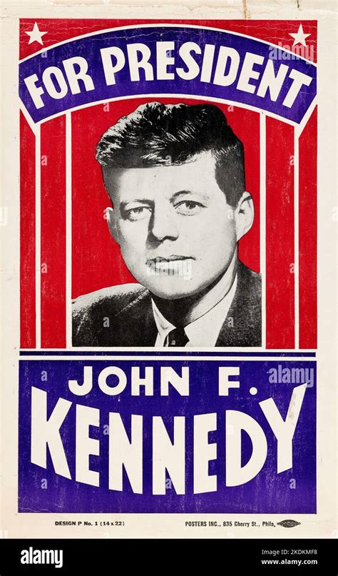 JFK John F Kennedy For President Cardboard Poster 1960 Stock Photo