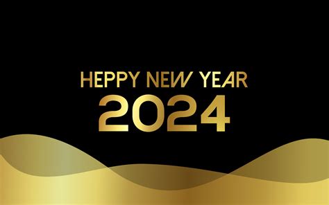 Happy New Year 2024 Wallpaper 4k Wishes Golden Letters Amoled