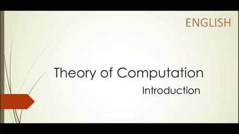 Introduction To Theory Of Computation In English Youtube