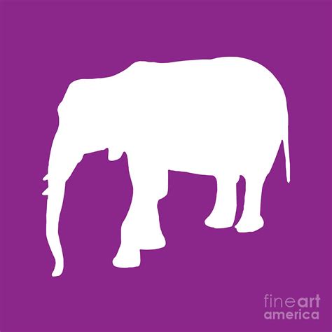 Elephant In Purple And White Digital Art By Jackie Farnsworth Pixels