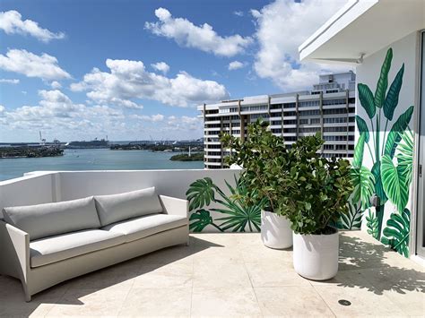Mural Painted On Balcony For Client In Miami Beach Fl By Nscb Studio